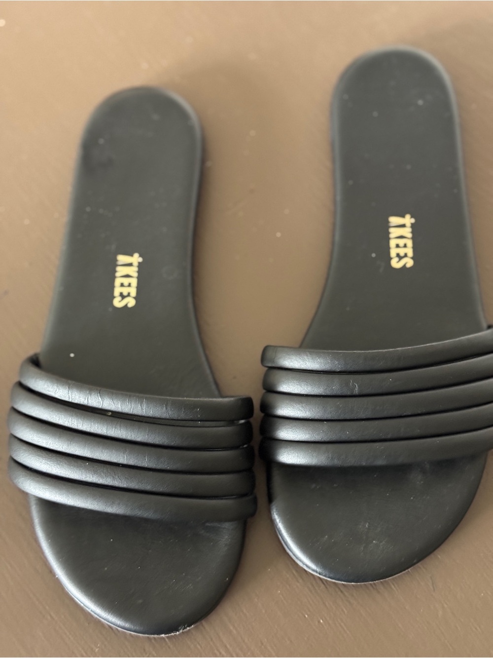 TKEES Black Multi-Strap Slide Sandals